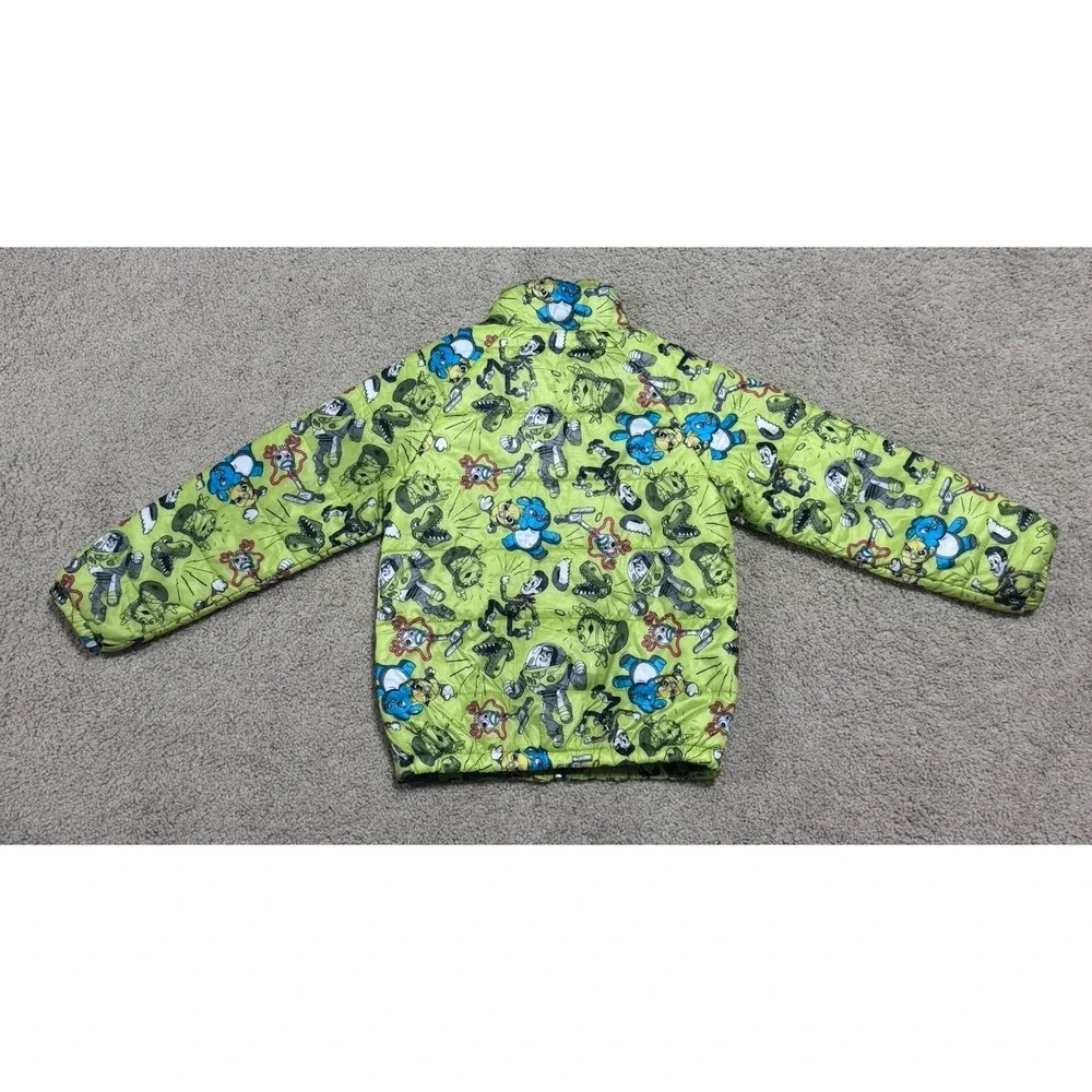 Disney Pixar Toy Story 4 Puffer Jacket Green All Over Character Print Youth 5/6